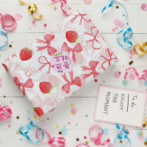 Papel de Copia con Estampado de Fresas <span class=keywords><strong>Rojas</strong></span> y Lazos, 17 g/m², 50x70 cm, para Experiencia de Desempaquetado, Relleno de Cajas de Zapatos, Embalaje de Cajas de Velas y Jabones - Product Image 1