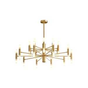 Lampadario Nordic Art Villa per <span class=keywords><strong>Soggiorno</strong></span>, Ingresso, Ristorante, in Vetro Dorato con Candele - Product Image 1