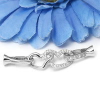 XD S1195 Fermoirs de homard en argent sterling 925 Fermoir de bijoux avec capuchon de cordon d'extrémité fermoirs de collier de coeur en argent