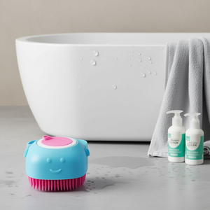 Brosse de toilettage pour animaux de compagnie, poils denses en silicone, bleu rose, pour chats et chiens, outil de massage pour le bain - Product Image 2