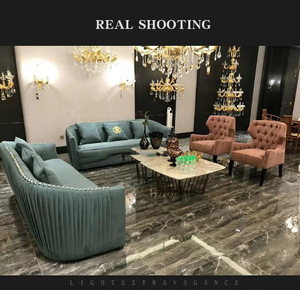 घरेलू अंदरूनी लक्जरी अपार्टमेंट डिजाइन नेवी ब्लू चमड़े के कपड़े में 3-सीटर सोफा आधुनिक सुरुचिपूर्ण डिजाइन चमड़े के सोफे - Product Image 4