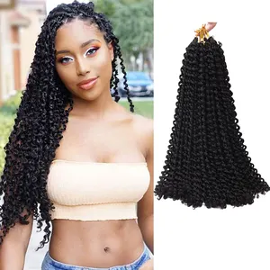 Passion Twist Crochet Hair Water Wave Crochet Braids for Passion Twist Hair Extension Synthetic Pre Looped Fluffy Curly Crochet