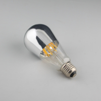 Bohlam Lampu Setengah Krom Filamen LED Bohlam Antik dengan Cermin 6W (Setara 60W) G80/G25 E26 270 Putih Hangat Dasar Sedang