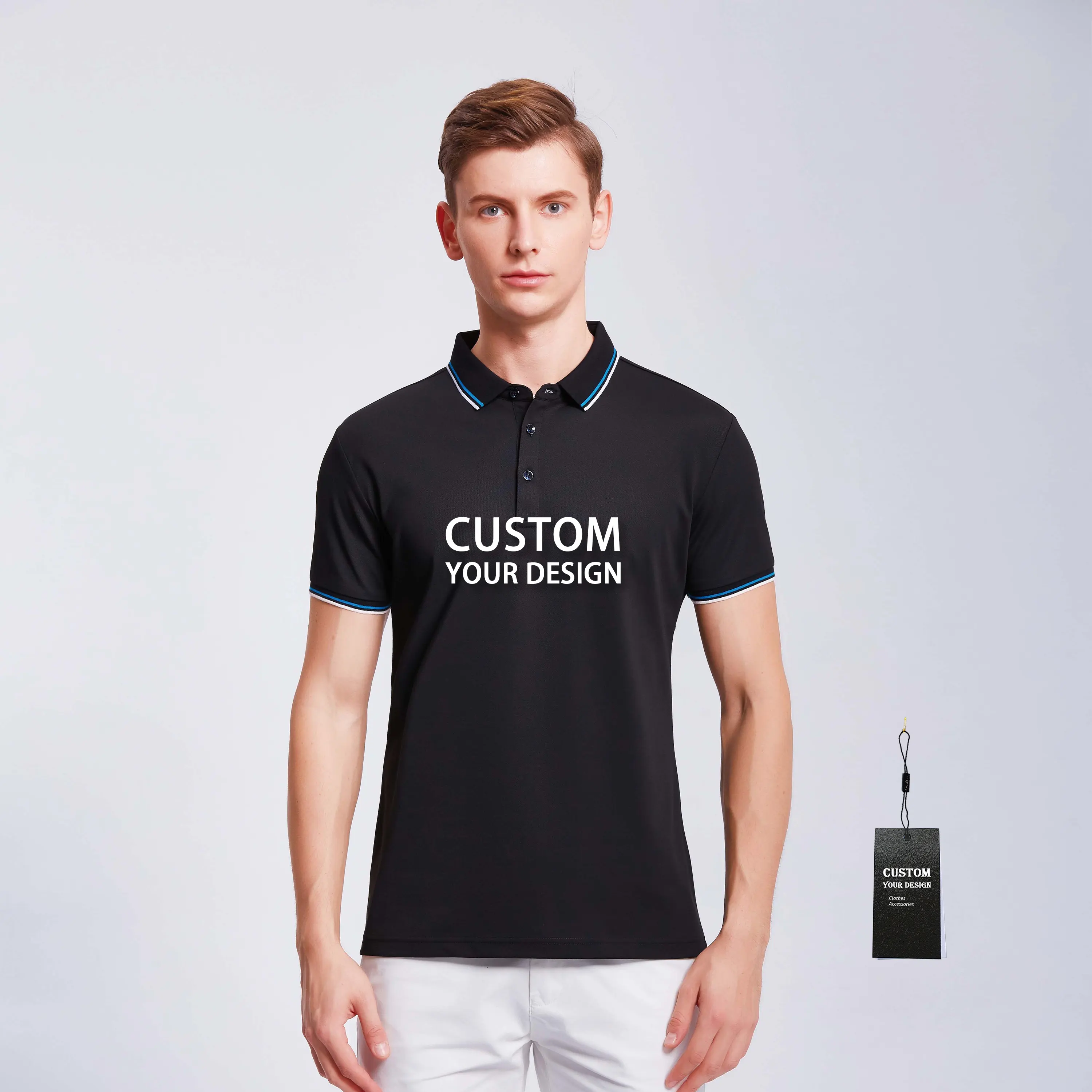 Custom Polo T Shirts Men Cotton Gym Fitness Man Polo Shirt Short Sleeve Summer Man Clothes T-shirt Polos De Algodon