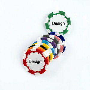 Marqueurs de balle de golf vierges en ABS, jetons de poker en plastique, jetons de casino personnalisables avec impression UV, jetons de jeu pour jeux à domicile, vente en gros - Product Image 2