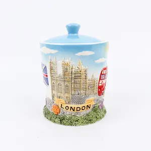 United Kingdom London 3D Emboss Handpainted Ceramics Coffee Mug Cup Handmade Craft Tourist Travel Souvenir Collection Gift