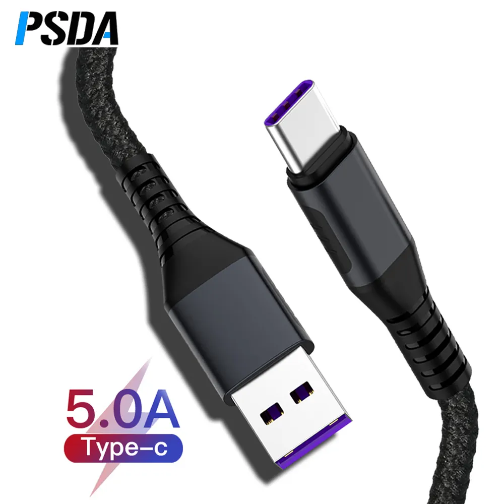 5A For Huawei P30 P20 Lite Super Charge USB C Cable Xiaomi Mi 9 Quick Charge 3.0 USB Type C Charging Cable for Samsung S10 S9