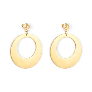 Pendientes de Aro Grandes de Acero Inoxidable para Mujer 2021, Joyería al por Mayor Chapada en Oro - Product Image 1