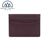 Dompet Kartu Kredit Kulit Premium Tipis Anti RFID dengan Logo Kustom, Kantong Depan, dan Slot Kartu ID/Bisnis