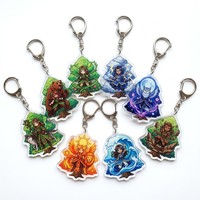 Mini porte-clés en acrylique à suspendre DIY, logo publicitaire personnalisé, emblème scolaire, pendentif périphérique anime et dessin animé