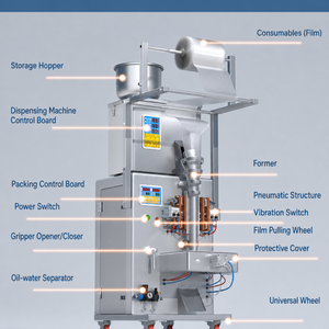 Dual Head 500g Powder Granule Packing Machine Sealing for Barley Rye Sesame <strong>Kernel</strong> Mixed Spice Dry Snack Pouch Packaging - Product Image 5