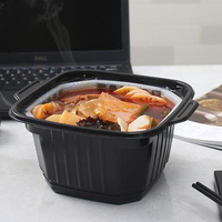 Boîte à lunch carrée jetable auto-chauffante populaire prix d'exportation d'usine nouveau design avec impression en relief pour l'emballage alimentaire