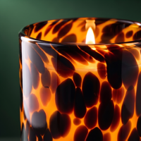 Pot en verre artisanal à motif irrégulier imitation écaille de tortue, bougie parfumée décorative de luxe pour aromathérapie