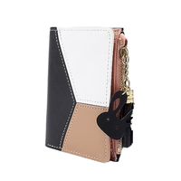 Dompet Kartu Kredit Kulit Mini Lucu untuk Wanita, Dompet Koin Pendek Tipis, Dompet Minimalis Wanita