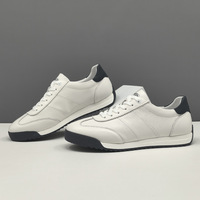 Baskets en cuir véritable avec logo personnalisé marque privée chaussures de marche légères pour hommes