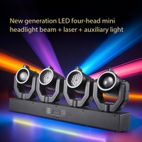 4 projecteurs mini-mouvements de tête à effets laser pour DJ, discothèque, mariage, banquet, avec contrôle DMX512 RGB