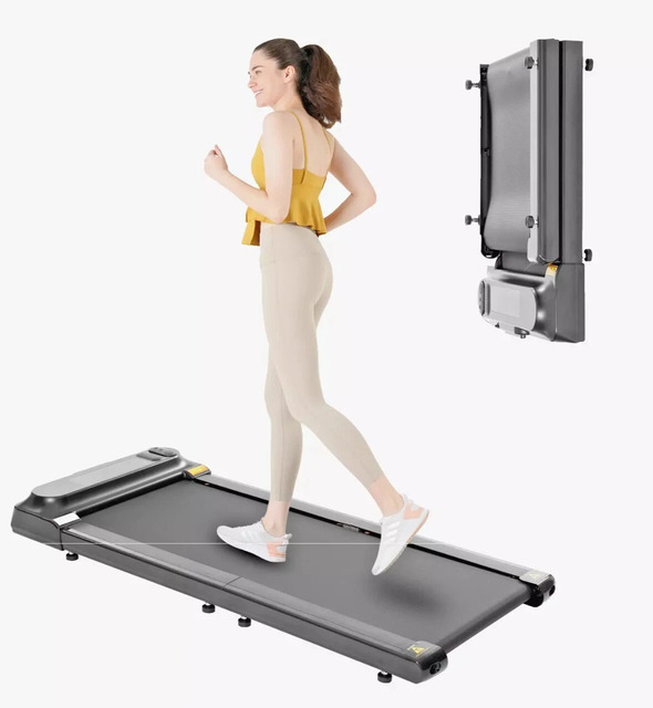 Compact 2 HP LED Treadmill for Office Use Smart Fitness Foldable Under Desk Running and Walking Pad Gym Equipment
