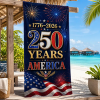 Serviettes de plage surdimensionnées, 250 Years Patriotic, douces, absorbantes, à séchage rapide, pour adultes, hommes et femmes