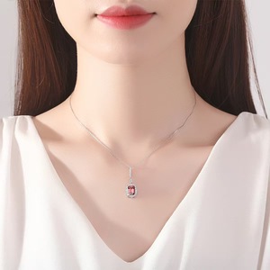 UM JEWELRY Bijoux fins en zircon, argent sterling 925 plaqué rhodium, collier pendentif chaîne tendance de luxe pour femmes, cadeau - Product Image 2