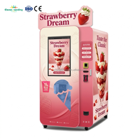 Machine à glaces molles certifiée CE, automatique, service rapide en 40 secondes, multi-saveurs, écran 32 pouces, paiement sans espèces, design personnalisé