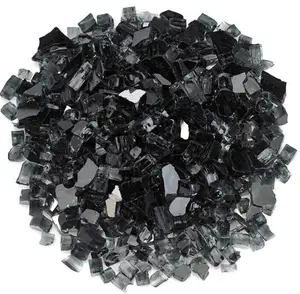 Vetro di colore nero naturale a buon mercato prezzo nero fuoco pozzo di vetro di piccole dimensioni decorazione