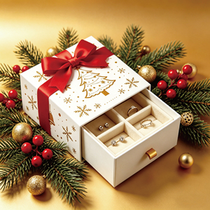 Caja de Regalo de Cartón Rígido Personalizada con Cajón, Caja de Joyería Navideña de Lujo con Logotipo, Inserto Magnético Superior, Venta al Por Mayor - Product Image 6