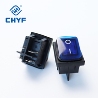 CHYF KCD4 interrupteur bateau étanche 6 broches interrupteur de verrouillage 4 broches SPST/SPDT16A 30A étanche avec lumière 12v 24v interrupteur d'alimentation à bascule