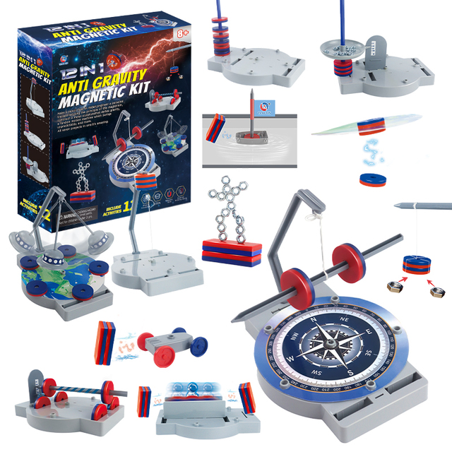 12 in 1 Anti Gravity Magnetic Levitation Science Experiment Kit Magnet Educational Game Toy Physics Learning Kit for Kids