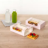 Scatola per Pane in Carta Artistica con Logo Personalizzato Stampato Direttamente dalla Fabbrica, con Finestra Trasparente, Confezione per Pasticceria, per Negozi di Dolci e Caffetterie