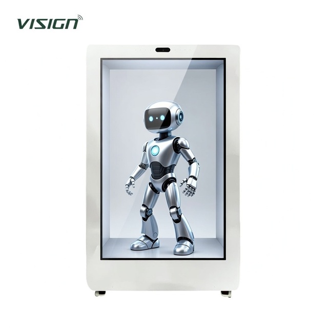 VISIGN 3D Smart AI Digital Human Hologram Box 86" Transparent LCD Touch Screen for Interactive Brand Promotion Exhibitions