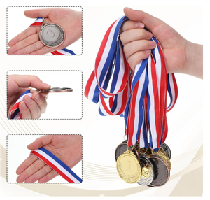 Medaglie Personalizzate in Oro, Argento <span class=keywords><strong>e</strong></span> Bronzo, Trofei in Metallo con Nastri per Collo per Premi Scolastici, Sportivi <span class=keywords><strong>e</strong></span> per <span class=keywords><strong>Vincitori</strong></span> di Gare - Product Image 4