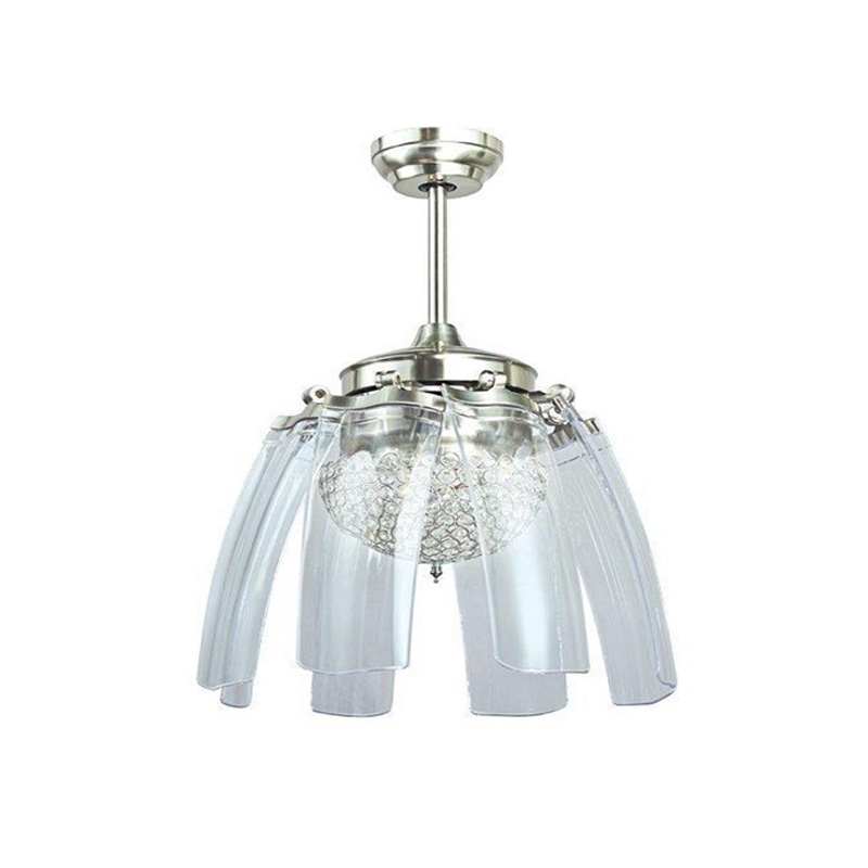 Современный потолочный вентилятор со скрытым лопастным причудливым освещением и дистанционным управлением