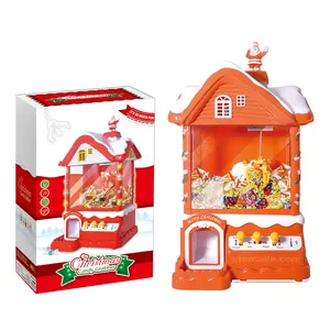 Sikke işletilen noel peluş oyuncak Mini otomat vinç pençesi oyunu şeker kapmak makinesi çocuklar için hediyeler yılbaşı hediyeleri