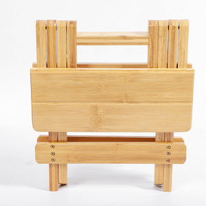 <b>Bamboo</b> Folding <b>Stool</b> 25x22x20.5cm Portable Outdoor Fishing Chair - Product Image 2