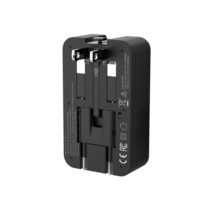 Adaptor Perjalanan Global Universal Ultra-Tipis 35W Portabel, 1 Stopkontak AC dengan 2 Port USB-C & 1 Port USB-A