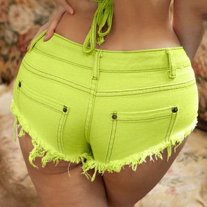 2025 nouvelles femmes Sexy déchiré taille basse couleur bonbon jean Denim Shorts Ropa De Mujer - Product Image 5