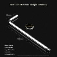 Clé à douille hexagonale à système métrique 1.5mm-12mm finition chromée EXPLOIT fabriquée à Taiwan avec clé Allen à tête sphérique étendue