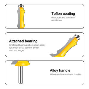 1/2 "および12mmおよび8mmシャンクダブルフルーテットルータービット窓用ケースベースボードキックラインカッターハイプロファイルアームレストナイフ - Product Image 5