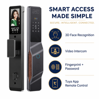 Serrure Intelligente Tuya avec Reconnaissance Faciale 3D, Interphone Vidéo, Empreinte Digitale, Mot de Passe, Déverrouillage à Distance via Application, Aluminium, Cloud WiFi, Maison Intelligente