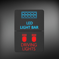 Interruptor marino de doble botón pulsador LED azul y verde de 12V con kit de cableado para barra de luz y luz de conducción, para foco de coche Tundra