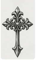 Petit pendentif croix en acier inoxydable, léger, mini breloque fleur de lys pour homme et femme, idée cadeau