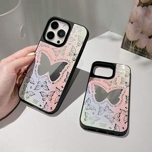 Jmax Mignon Papillon UV Impression Acrylique Miroir Téléphone étui pour iphone 11 12 13 14 X XR XS Pro Pour Samsung <span class=keywords><strong>S</strong></span> 20 21 22 23 - Product Image 2