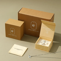 Boîte à bijoux magnétique en carton kraft Becan, boîte cadeau à bijoux à ouverture rabattable, boîte à collier, à bague, à bracelet, emballage de bijoux