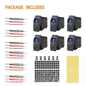 WLETO Interrupteur à bascule 1 voie éclairé par LED, étanche IP56, 20A 24V, panneau de commande 4 broches pour voiture et marine - Product Image 5