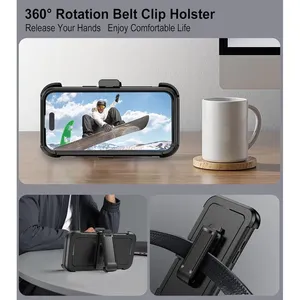 NOUVEAU 2026 Étui de protection 3-en-1 Defender <span class=keywords><strong>pour</strong></span> iPhone Air 17 Pro Max 16 15 14 Plus 13 12 11 et autres, boîtier blindé anti-chute avec clip ceinture - Product Image 6
