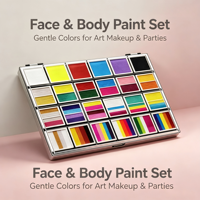 Vente directe fournisseur – Kits de peinture professionnelle lavable pour visage et corps, 24 couleurs, à base de plantes naturelles, activée par l'eau, non toxique