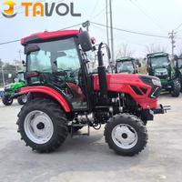 Tracteur agricole à cabine fermée de 50 CV, pneus larges, 4 roues motrices