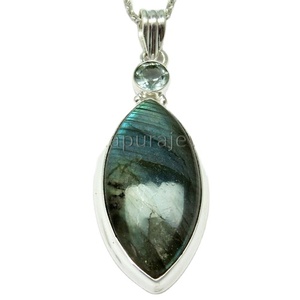 Real Beauty Blue Labradorite Blue topaze 925 Sterling Silver gemmes Silver Jewelry Fashion Silver Jewelry - Product Image 1