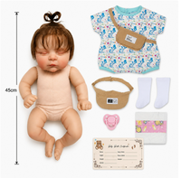 Muñeca Bebé Reborn de 18 Pulgadas, Simulación Realista de Recién Nacido, Juguete Infantil Pintado a Mano, Regalo Coleccionable para Niños
