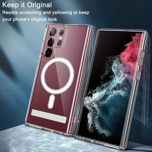 Funda de teléfono magnética para <span class=keywords><strong>Samsung</strong></span> <span class=keywords><strong>Galaxy</strong></span> S24 S23 S22 S21Ultra Fundas móviles con soporte Nuevos productos 2024 Contraportada con soporte - Product Image 3